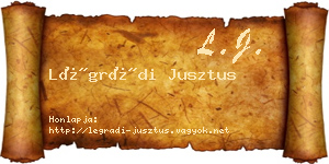 Légrádi Jusztus névjegykártya